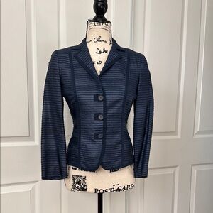 Elegant Navy Akris Punto Women's Silk Blazer